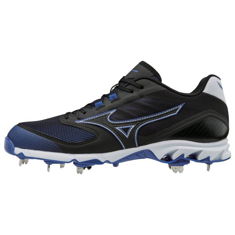 Mens Mizuno 9-Spike Dominant 2 Low Metal Baseball Cleats Black/Royal Philippines (BZNAJX174)